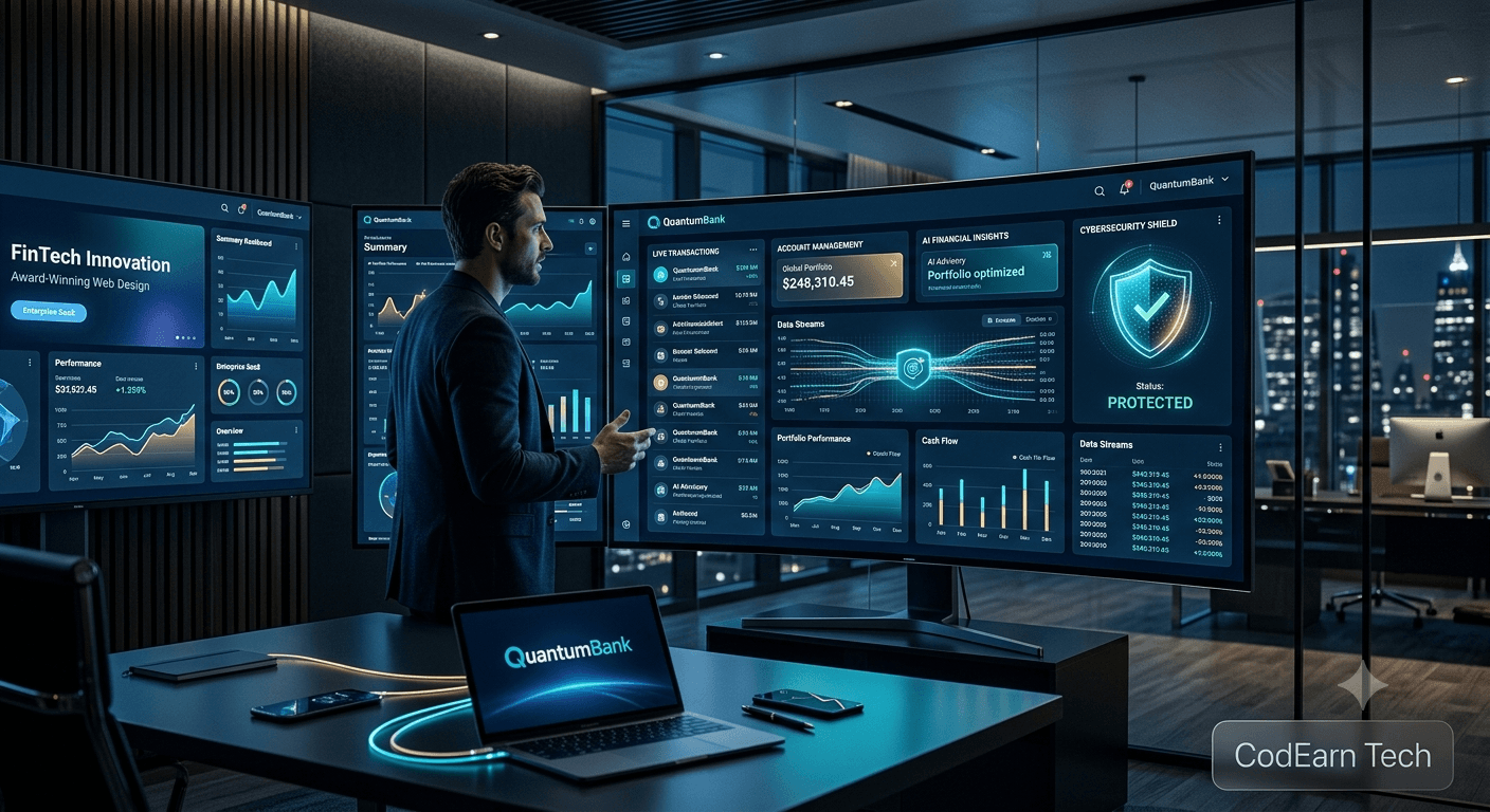 FinTech Revolution abstract background preview